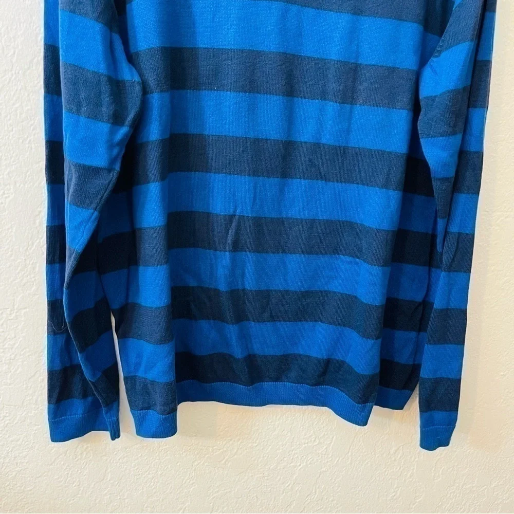 Calvin Klein V-Neck Acrylic Blend Striped Sweater Size XXL Blue/Black